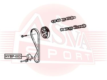 Asva HYBP-003 Ролик натяжной ремня ГРМ | перед | - 2