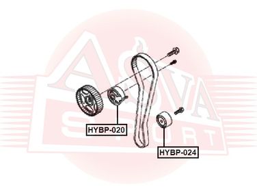 Asva HYBP-020 Ролик натяжной ремня ГРМ | перед | - 2