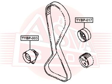 Asva TYBP-017 Ролик обводной ремня ГРМ | перед | - 2