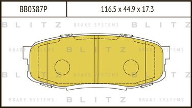 Blitz BB0387P Колодки тормозные дисковые | зад | - 1