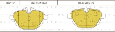 Blitz BB0443P Колодки тормозные дисковые | зад | - 1