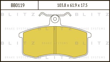 Blitz BB0119 Колодки тормозные дисковые | перед | - 1