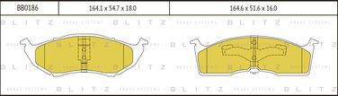 Blitz BB0186 Колодки тормозные дисковые | перед | - 1
