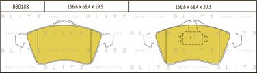 Blitz BB0188 Колодки тормозные дисковые | перед | - 1