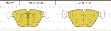 Blitz BB0260P Колодки тормозные дисковые | перед | - 1