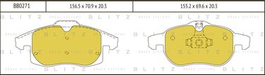 Blitz BB0271 Колодки тормозные дисковые | перед | - 1