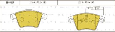Blitz BB0311P Колодки тормозные дисковые | перед | - 1