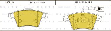 Blitz BB0312P Колодки тормозные дисковые | перед | - 1