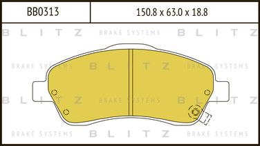 Blitz BB0313 Колодки тормозные дисковые | перед | - 1