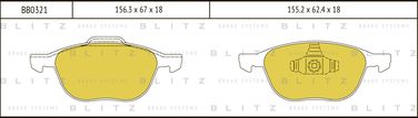 Blitz BB0321 Колодки тормозные дисковые | перед | - 1