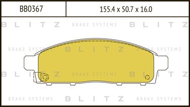 Blitz BB0367 Колодки тормозные дисковые | перед | - 1