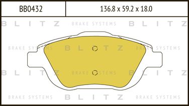 Blitz BB0432 Колодки тормозные дисковые | перед | - 1