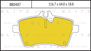 Blitz BB0487 Колодки тормозные дисковые | перед | - 1