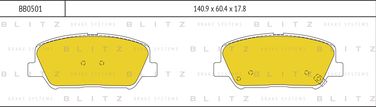Blitz BB0501 Колодки тормозные дисковые | перед | - 1