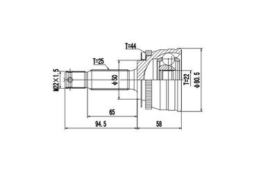 DYNAMATRIX DCV827076 Комплект ШРУСа | перед лев | - 1