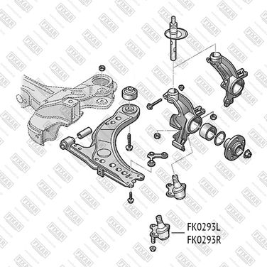 FIXAR FK0293R Опора шаровая нижняя правая | перед лев | - 2