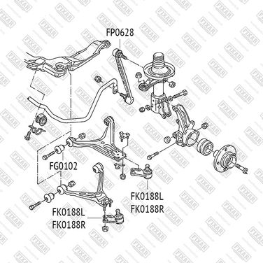 FIXAR FK0188R Опора шаровая нижняя правая | перед лев | - 2