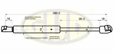 GUD GGS020113 Амортизатор багажника audi 80, 80 quatro (8c,b4) 0 - 1