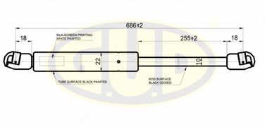 GUD GGS020561 Амортизатор багажника VW transporter T4 07/92- 830 - 2
