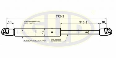 GUD GGS010110 Амортизатор капота audi A4 (8e2,b6), A4 avant (8e5 - 1