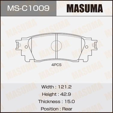 Masuma MSC1009 Колодки дисковые Masuma ms-c1009 nx200/ zgz10l, zgz15l rear | зад | - 1