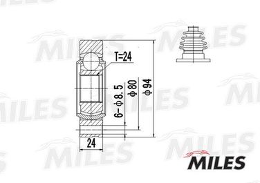 Miles GA10012 Шрус BMW E36 1.6-2.0 90-03 внутр. - 1