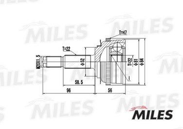 Miles GA20049 Шрус chevrolet lacetti/daewoo lanos 1.4-1.5 97- нар.(ABS) - 1