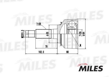 Miles GA20170 Шрус hyundai matrix/kia carnival 1.5-2.9 99- нар.(ABS) - 1