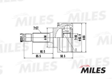 Miles GA20416 Шрус subaru forester 2.0 97-02 нар. - 3
