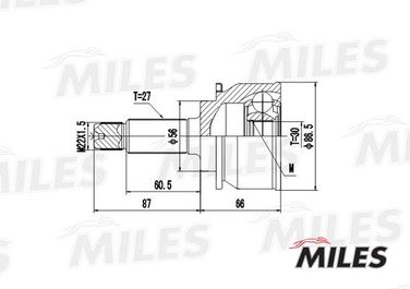 Miles GA20420 Шрус subaru legacy 1.6-2.2 92-00 нар. (Заменен на ga20419) - 1