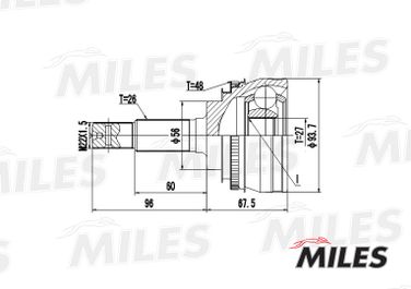 Miles GA20458 Шрус toyota camry 2.0-2.2 91-01 нар.(ABS) - 3
