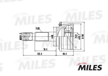 Miles GA20484 Шрус toyota hiace/4runner 2.7/3.0d 95-00 нар. - 1