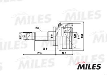 Miles GA20484 Шрус toyota hiace/4runner 2.7/3.0d 95-00 нар. - 3