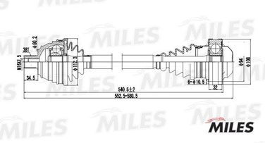 Miles GC00138 Привод в сборе VW T4 1.9d-2.5 90-03 лев./прав. - 1
