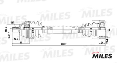 Miles GC02002 Привод в сборе audi a3/golf 1.6 03- прав. - 3
