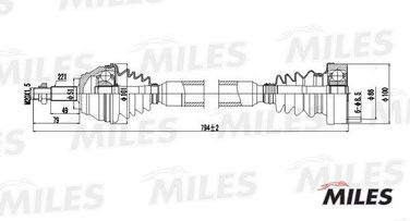 Miles GC02129 Привод в сборе VW g3/passat 1.8-2.0 88-98 прав. - 1