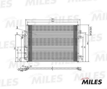 Miles ACCB012 Конденсер renault logan 04-08/megane i 1.4-2.0/1.9 DCi - 1