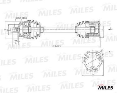 Miles GC02007 Привод передний правый ( пассажирский ) в сборе audi A4 (8e2,b6) +abs. - 1