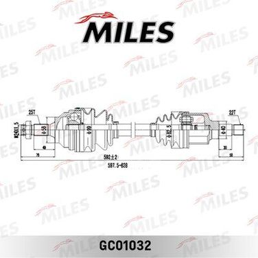 Miles GC01032 Привод в сборе citroen berlingo/peugeot partner 1.1-1.6 96- лев. - 1