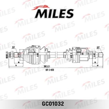 Miles GC01032 Привод в сборе citroen berlingo/peugeot partner 1.1-1.6 96- лев. - 3