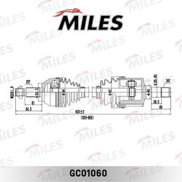 Miles GC01060 Привод в сборе ford transit connect 02- лев. - 1