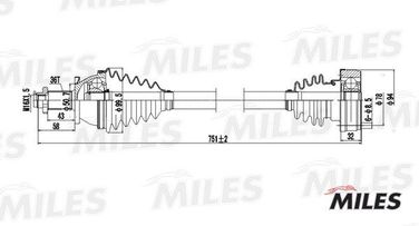 Miles GC02124 Привод в сборе VW polo/skoda fabia 1.2-1.9 99- прав. - 1