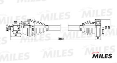 Miles GC02124 Привод в сборе VW polo/skoda fabia 1.2-1.9 99- прав. - 3