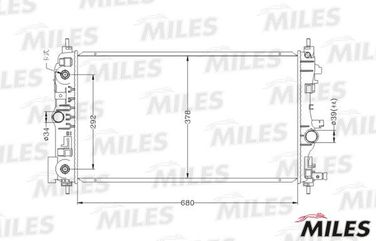 Miles ACRB108 Радиатор chevrolet cruze 1.4t A/T 09- паяный - 1