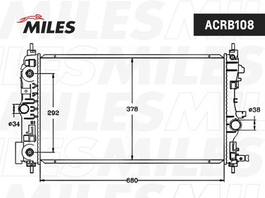Miles ACRB108 Радиатор chevrolet cruze 1.4t A/T 09- паяный - 3