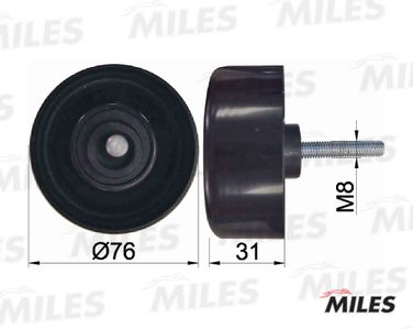 Miles AG03045 Ролик ремня приводного ford mondeo III 1.8/2.0/mondeo IV 2.3 - 2