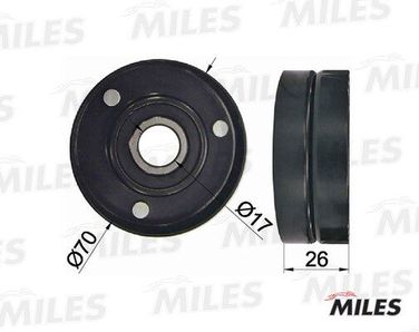 Miles AG03040 Ролик ремня приводного opel/gm - 1