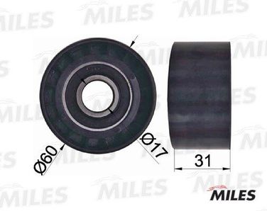 Miles AG03071 Ролик ремня приводного renault laguna/trafic/opel movano/volvo S40 1.8-2.5d - 1