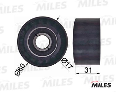 Miles AG03071 Ролик ремня приводного renault laguna/trafic/opel movano/volvo S40 1.8-2.5d - 2