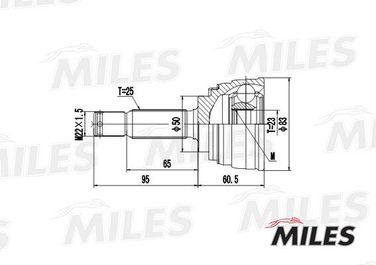 Miles GA20045 Шрус chevrolet elantra/lantra 1.6 95-00 нар. - 1